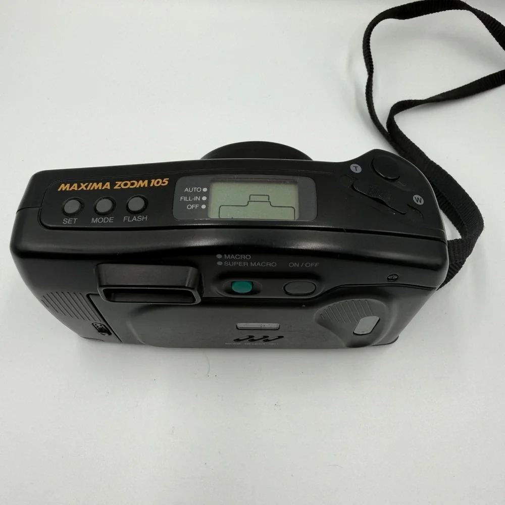 VTG Samsung Maxima Zoom 105 35mm Film Camera 38-105mm Super Macro Lens Black AF